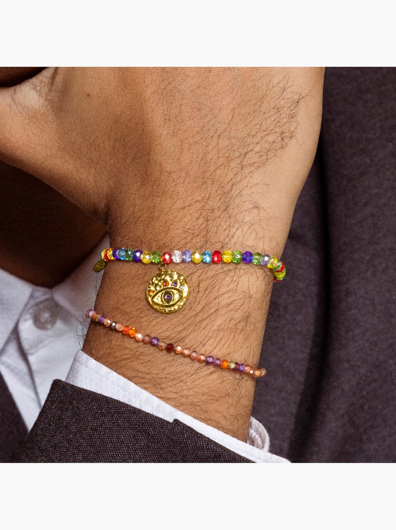 Luxenter Targey Bracelet en cristal multicolore et plaqué or 18k. Multicolore - Kiabi