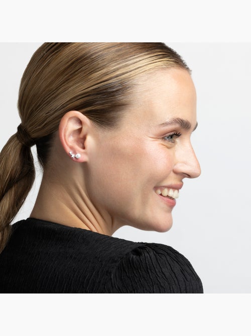 Luxenter Tinvia Boucles d'oreilles en argent 925 et perles blanches plaquées rhodium - Kiabi
