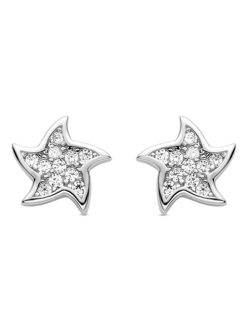 Luxenter Tsya Boucles d'oreilles en argent sterling 925 et zirconium brillant plaqué rhodium - Kiabi