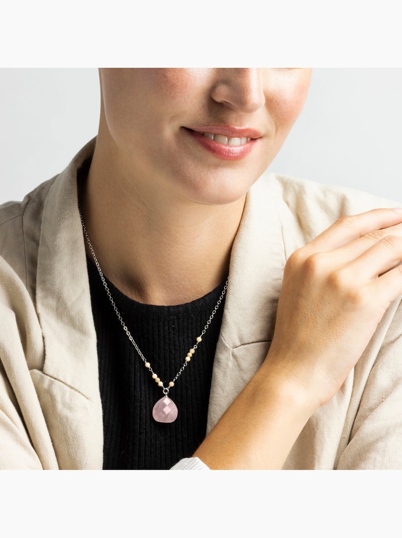 Luxenter Zoqoyi Collier plaqué rhodium Rose - Kiabi