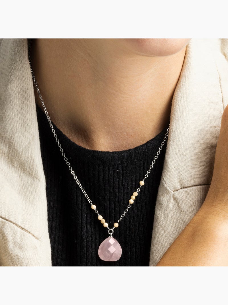 Luxenter Zoqoyi Collier plaqué rhodium Rose - Kiabi