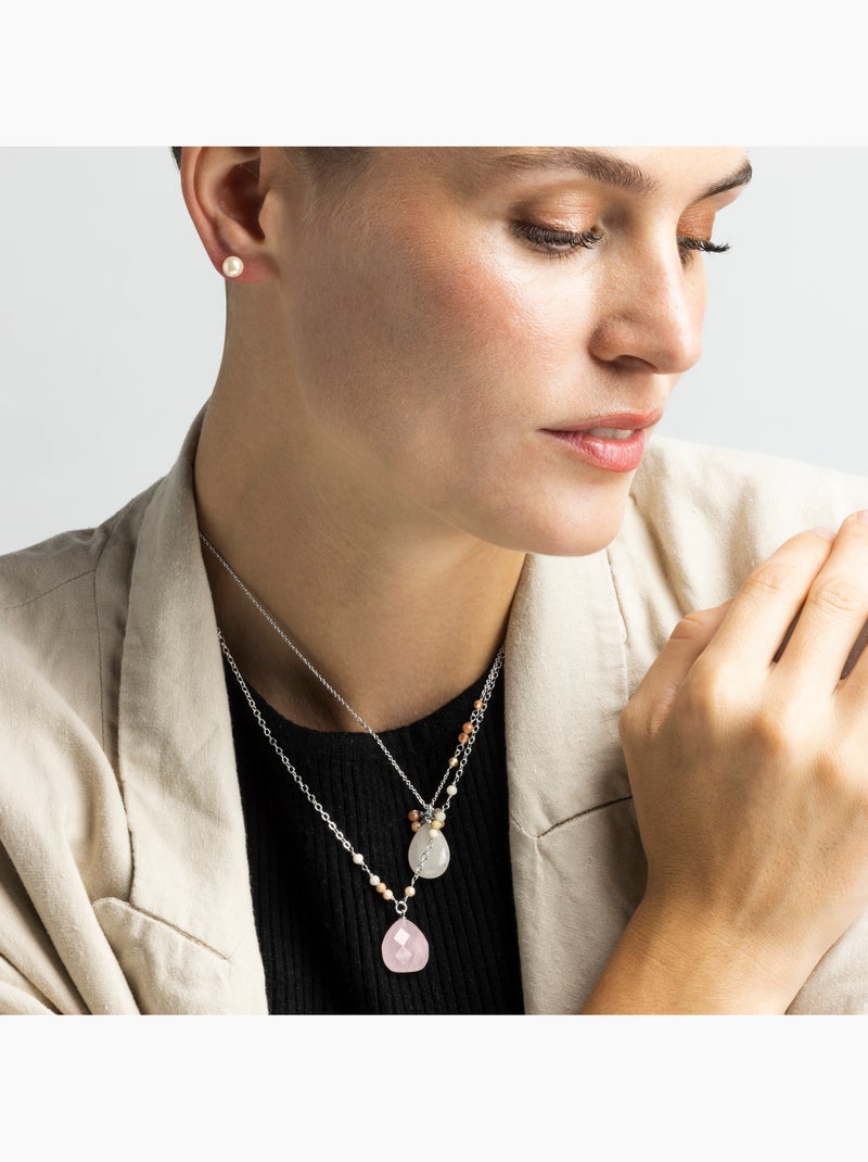 Luxenter Zoqoyi Collier plaqué rhodium Rose - Kiabi