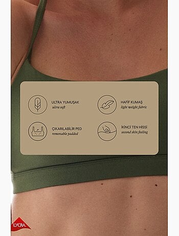 Lycra soutien-gorge de sport dos nageur à maintien léger, avec coussinets amovibles penti