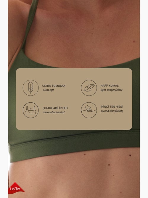 Lycra soutien-gorge de sport dos nageur à maintien léger, avec coussinets amovibles penti - Kiabi