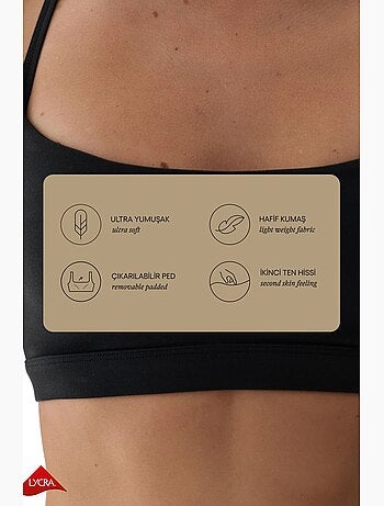 Lycra soutien-gorge de sport dos nageur à maintien léger, avec coussinets amovibles penti