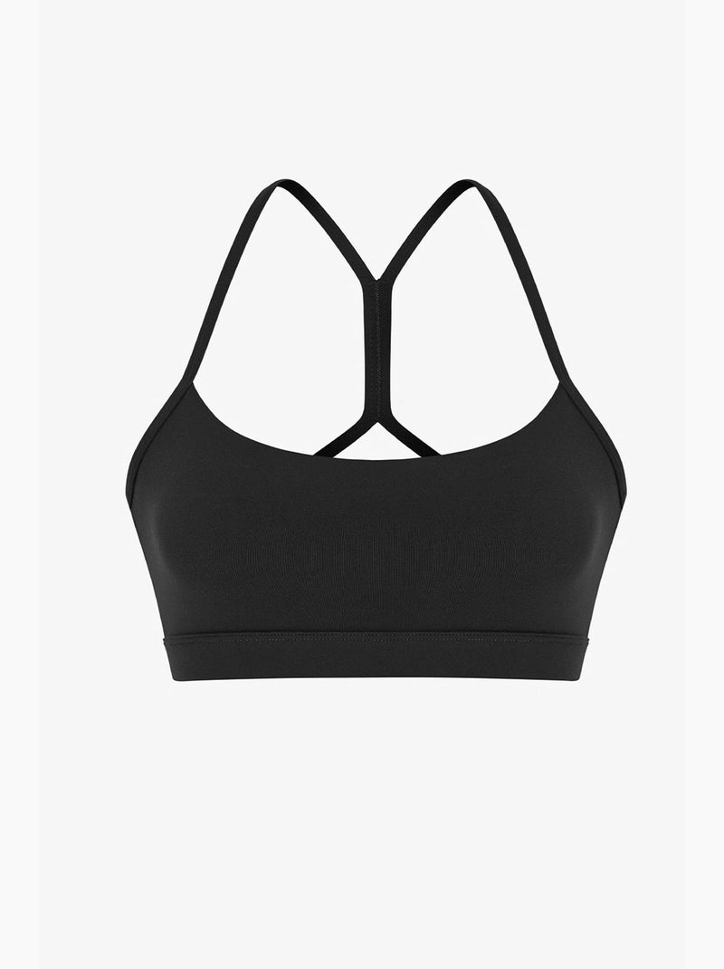 Lycra soutien-gorge de sport dos nageur à maintien léger, avec coussinets amovibles penti Noir - Kiabi