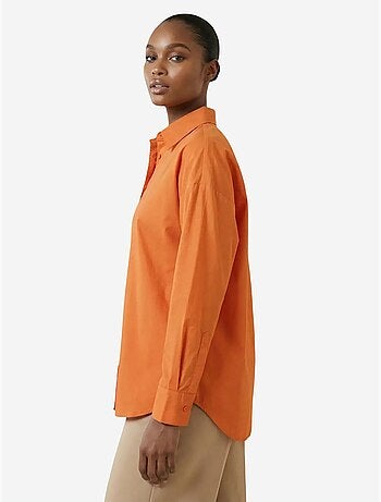 Ma mode chemise oversize à manches longues en coton uni my fashion