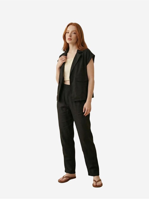 Ma mode gilet en gabardine de coton avec col de veste et poche my fashion - Kiabi