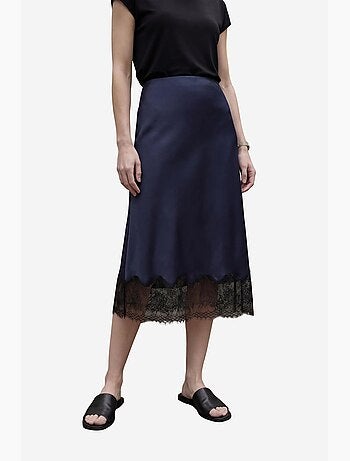 Ma mode jupe midi en satin taille haute my fashion