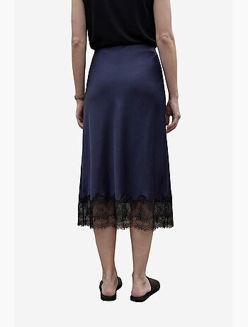 Ma mode jupe midi en satin taille haute my fashion