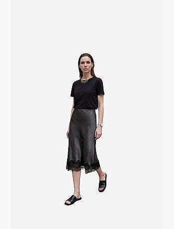 Ma mode jupe midi en satin taille haute my fashion