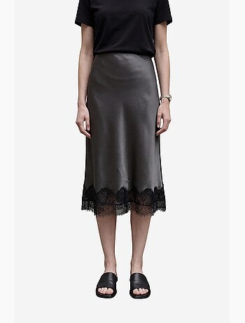 Ma mode jupe midi en satin taille haute my fashion