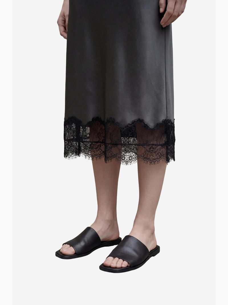 Ma mode jupe midi en satin taille haute my fashion Noir - Kiabi