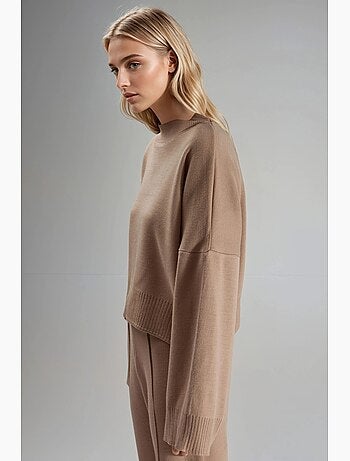 Ma mode pull à col roulé oversize en maille côtelée my fashion