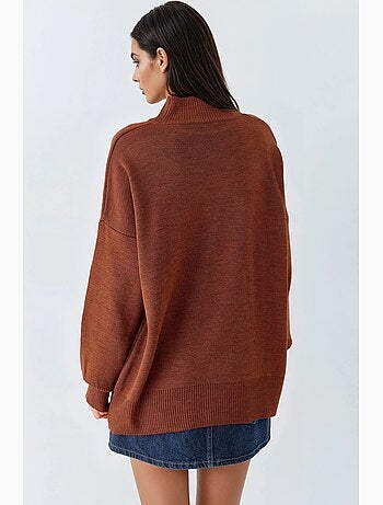 Ma mode pull à col roulé oversize en maille my fashion