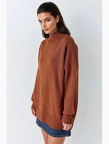 Ma mode pull à col roulé oversize en maille my fashion