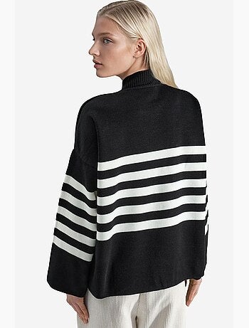 Ma mode pull à col roulé rayé oversize my fashion