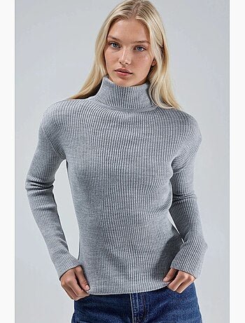 Ma mode pull à col roulé texturé ajusté my fashion