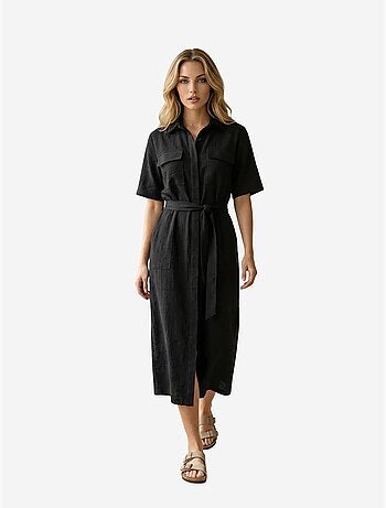 Ma mode robe chemise maxi ceinturée my fashion