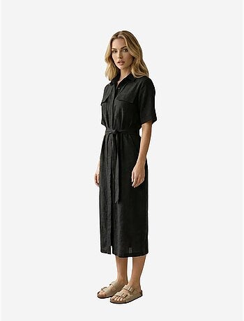 Ma mode robe chemise maxi ceinturée my fashion