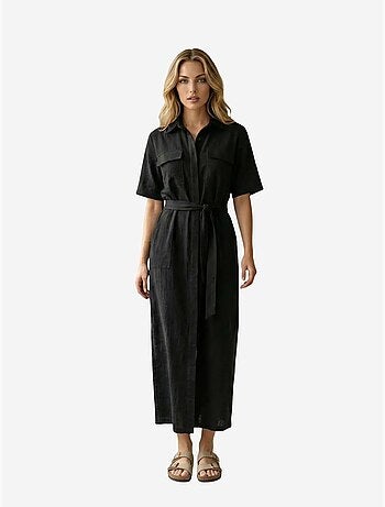 Ma mode robe chemise maxi ceinturée my fashion