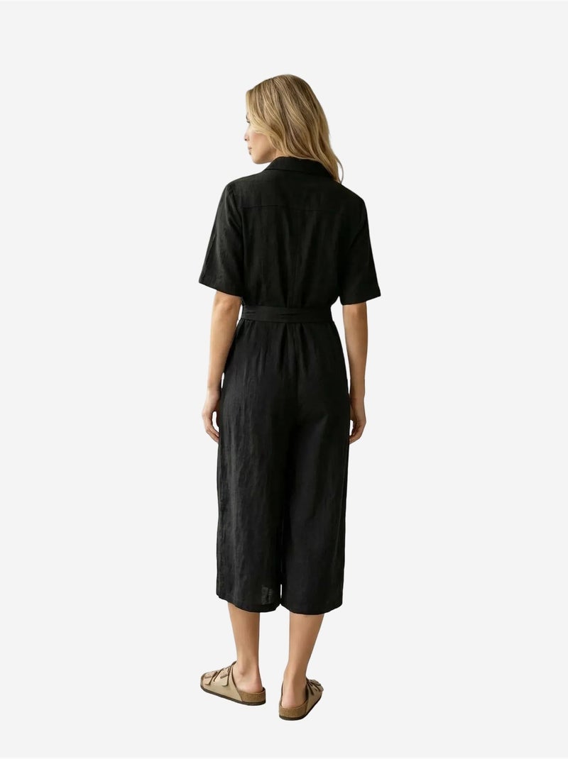 Ma mode robe chemise maxi ceinturée my fashion Noir - Kiabi
