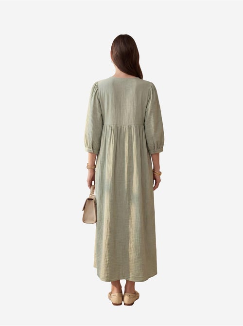 Ma mode robe longue ample à col en v unie my fashion - Kiabi Ma mode robe longue ample à col en v unie my fashion - Kiabi