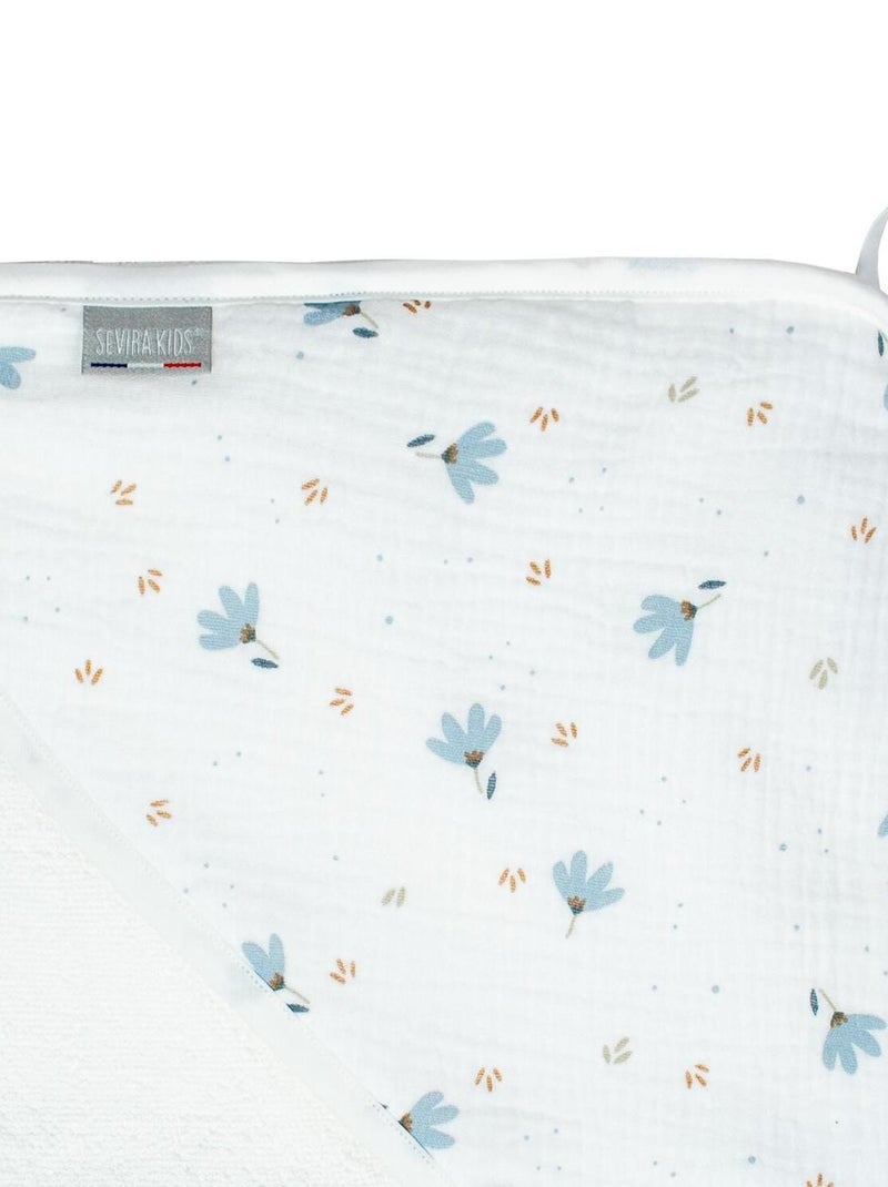 Ma première cape de bain en gaze de coton et bambou, Bleuet SEVIRA KIDS Blanc - Kiabi