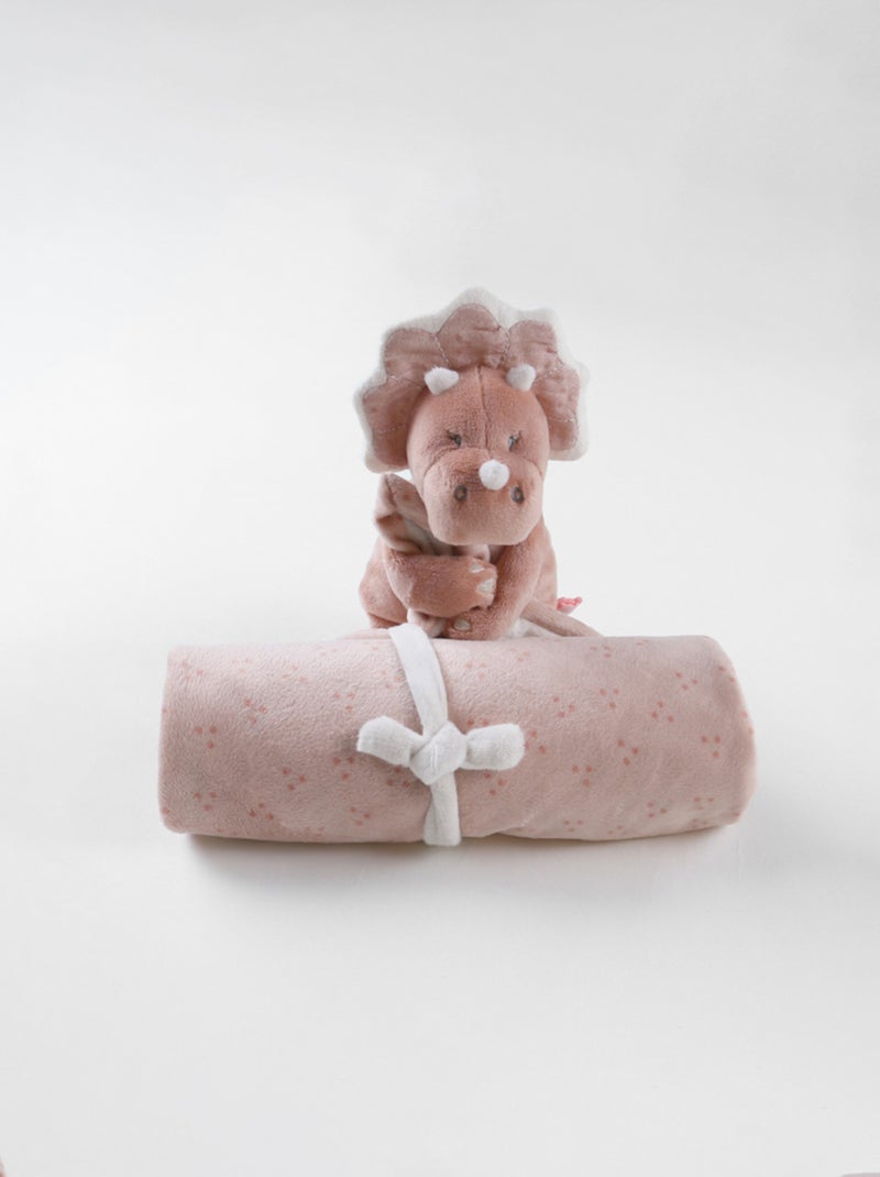 Ma première couverture Popsie en Veloudoux®, greige/rose poudré Noukie's Rose - Kiabi
