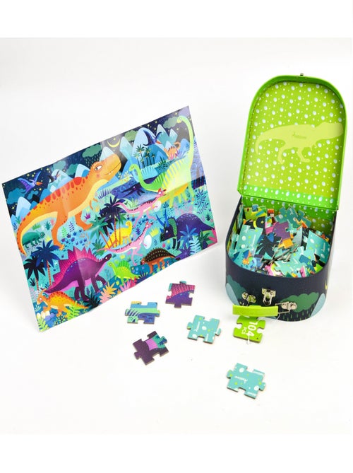 Ma Valise Puzzle Dinosaures 104 pcs - Kiabi