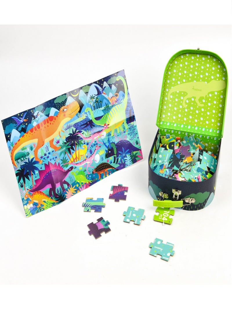 Ma Valise Puzzle Dinosaures 104 pcs N/A - Kiabi