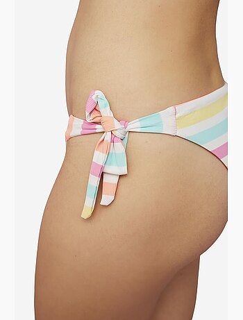 Macaron bas de bikini brésilien rayé à nouer penti