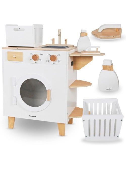 Machine a laver bois enfant 65x29cm fer repasser panier jouet mamabrum - Kiabi Machine a laver bois enfant 65x29cm fer repasser panier jouet mamabrum - Kiabi