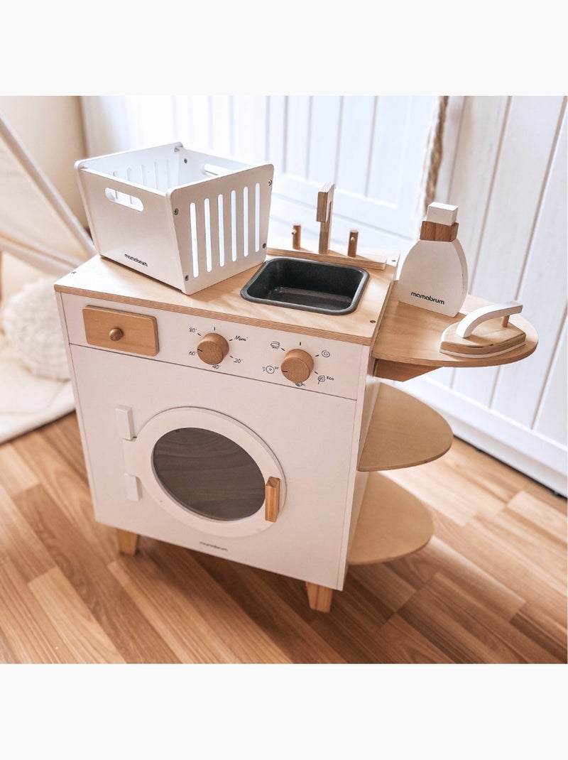 Machine a laver bois enfant 65x29cm fer repasser panier jouet mamabrum N/A - Kiabi