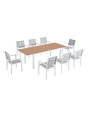 MADEIRA Salon de jardin repas 8 places en aluminium