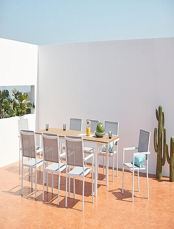 MADEIRA Salon de jardin repas 8 places en aluminium