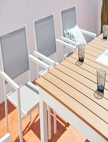 MADEIRA Salon de jardin repas 8 places en aluminium