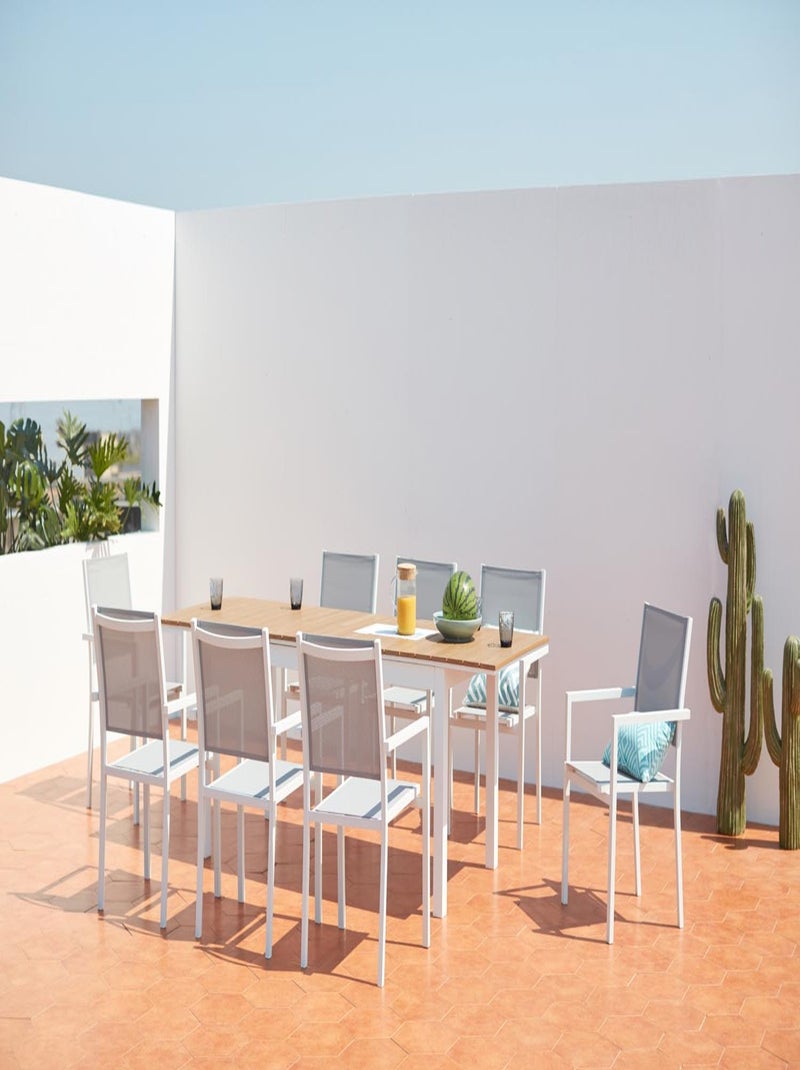 MADEIRA Salon de jardin repas 8 places en aluminium Gris - Kiabi