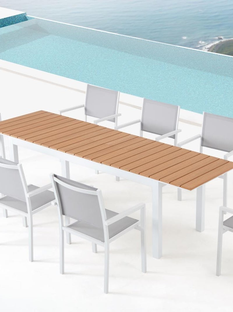 MADEIRA Table extensible de jardin 8 places en aluminium et bois Marron - Kiabi