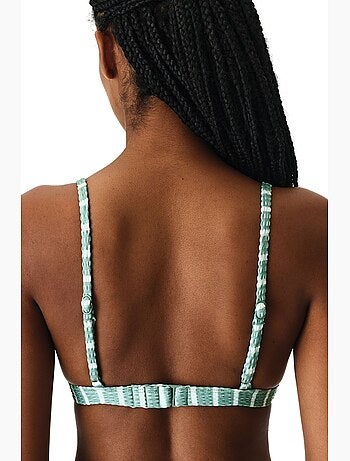 Maela haut de bikini triangle fit rayé texturé penti