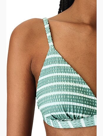 Maela haut de bikini triangle fit rayé texturé penti