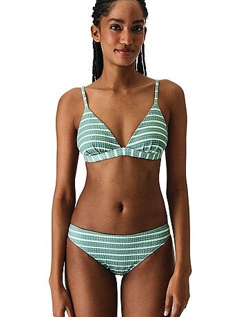 Maela haut de bikini triangle fit rayé texturé penti