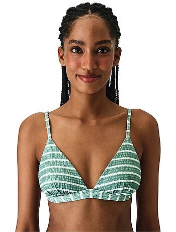 Maela haut de bikini triangle fit rayé texturé penti
