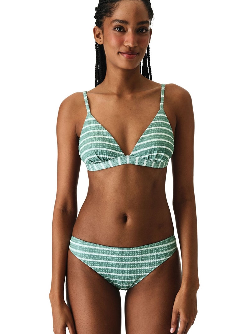 Maela haut de bikini triangle fit rayé texturé penti Vert menthe - Kiabi