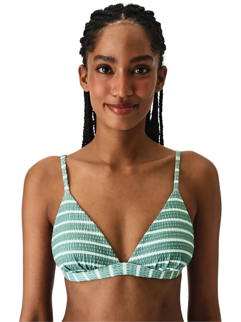 Maela haut de bikini triangle fit rayé texturé penti Vert menthe - Kiabi