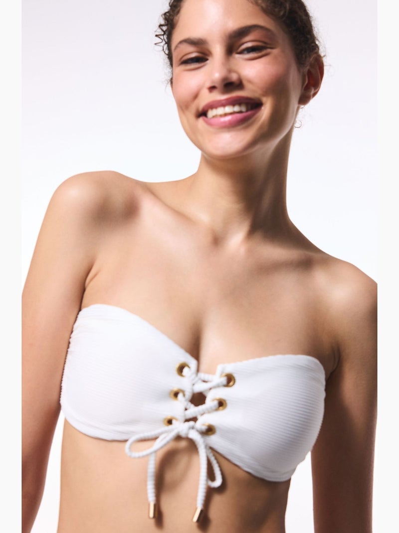 Maggie haut de bikini bandeau penti Blanc - Kiabi