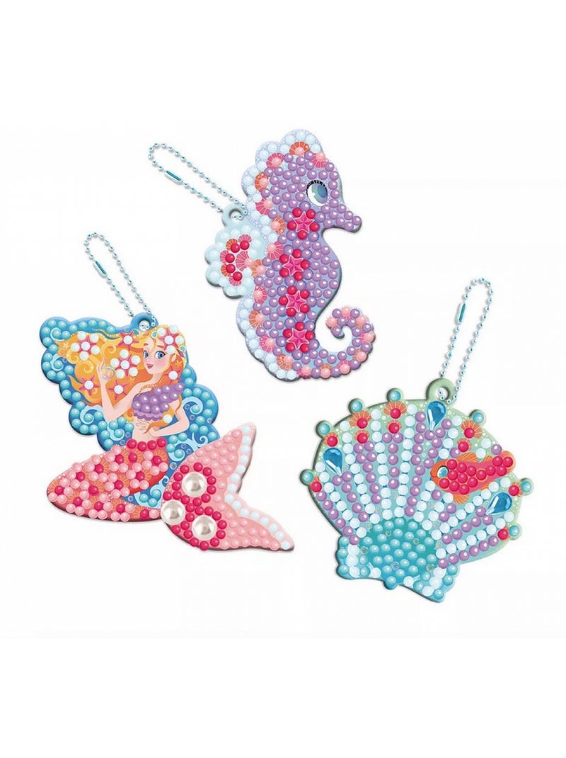 Magic ocean - 3 porte clefs a diamanter Rose - Kiabi