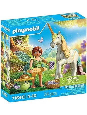 Magic Unicorns Licorne Fleur d'arc-en-ciel avec fée