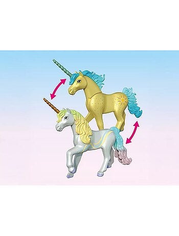 Magic Unicorns Licorne Fleur d'arc-en-ciel avec fée