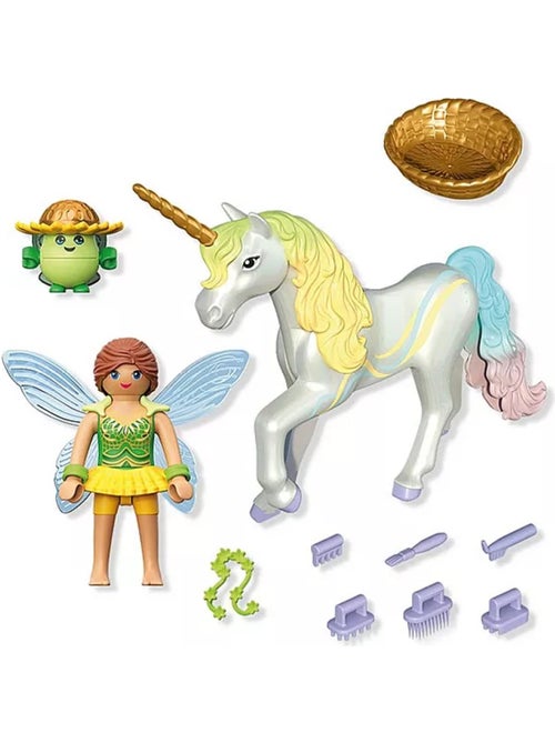 Magic Unicorns Licorne Fleur d'arc-en-ciel avec fée - Kiabi